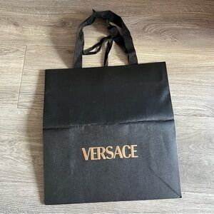 VERSACE Black and Gold Shopping Gift Bag 13.5x13x5.5 inches